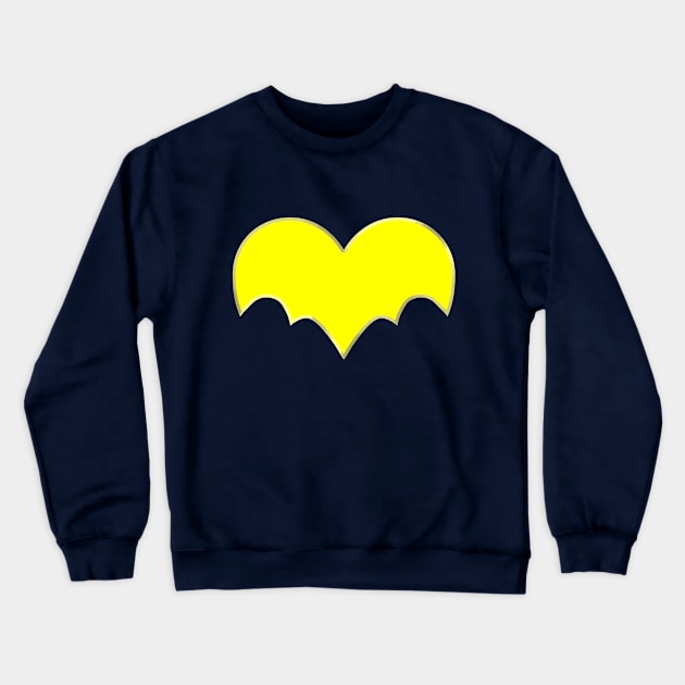 Bat Hero Heart Crewneck Sweatshirt by GloopTrekker